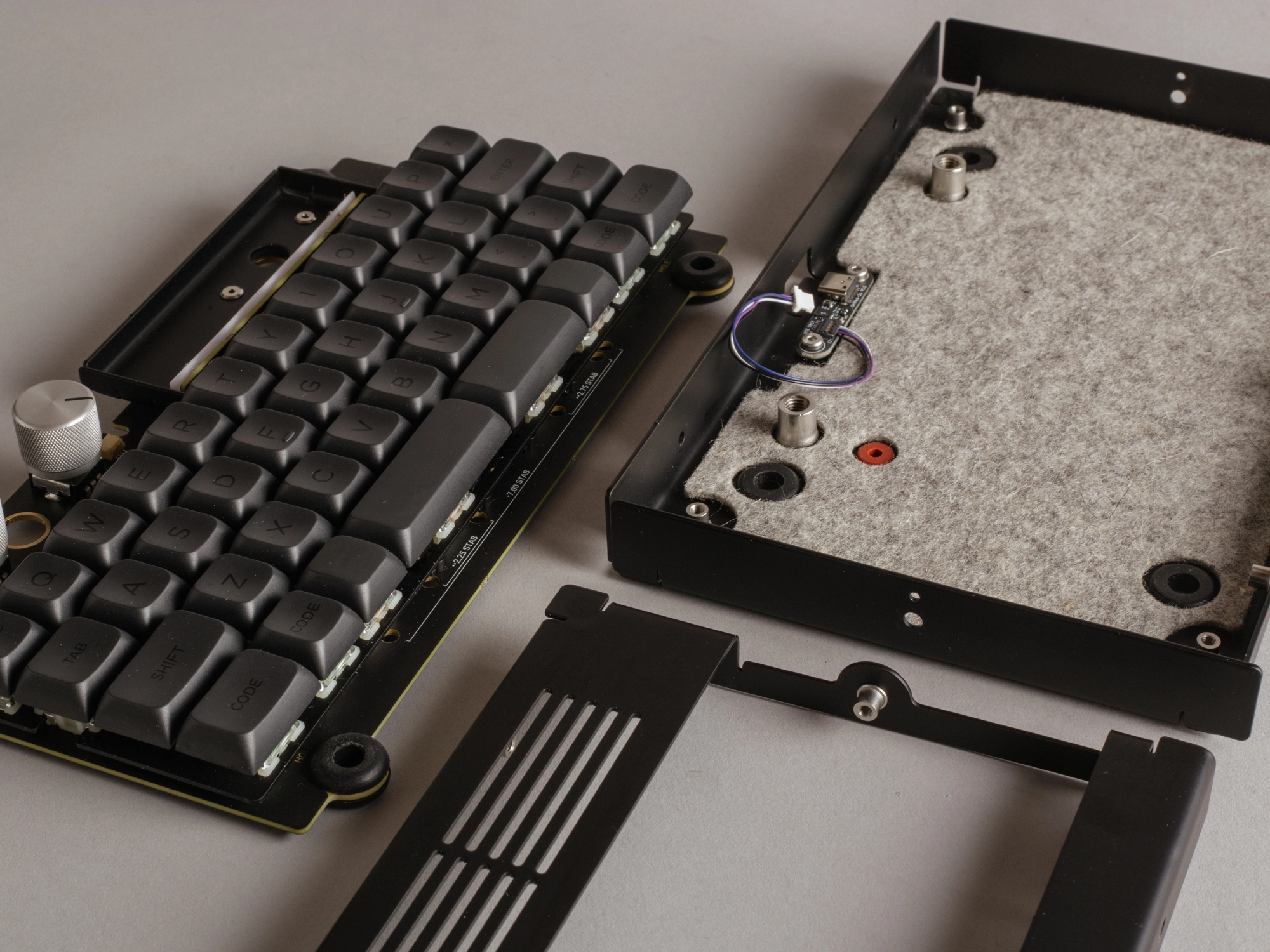 Close-up of detail on corner of keyboard