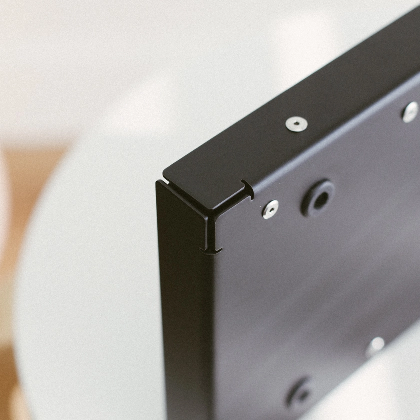 Close-up of detail on corner of keyboard